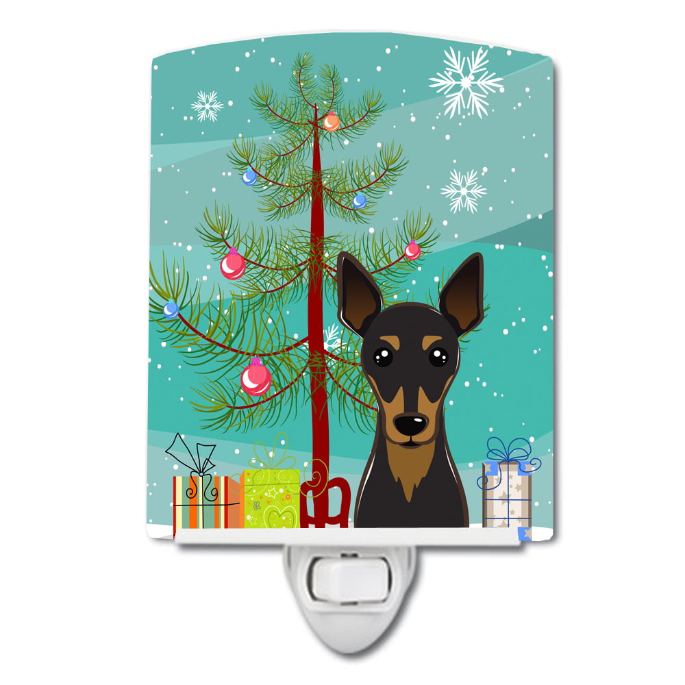 Christmas Tree & Min Pin Ceramic Night Light