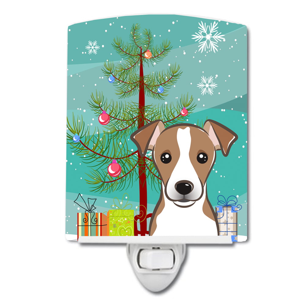 BB1632CNL Christmas Tree & Jack Russell Terrier Ceramic Night Light