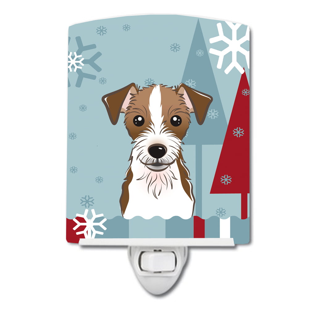 Winter Holiday Jack Russell Terrier Ceramic Night Light