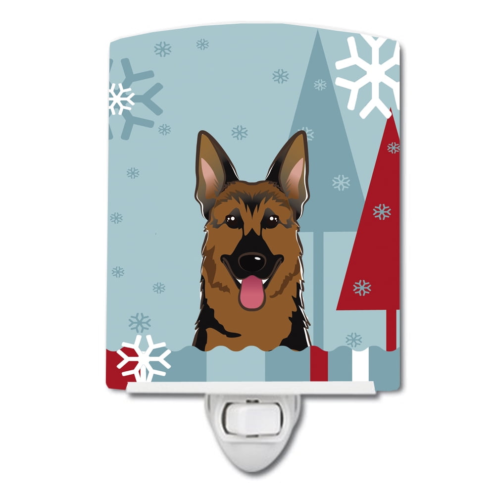 BB1707CNL Winter Holiday German Shepherd Ceramic Night Light