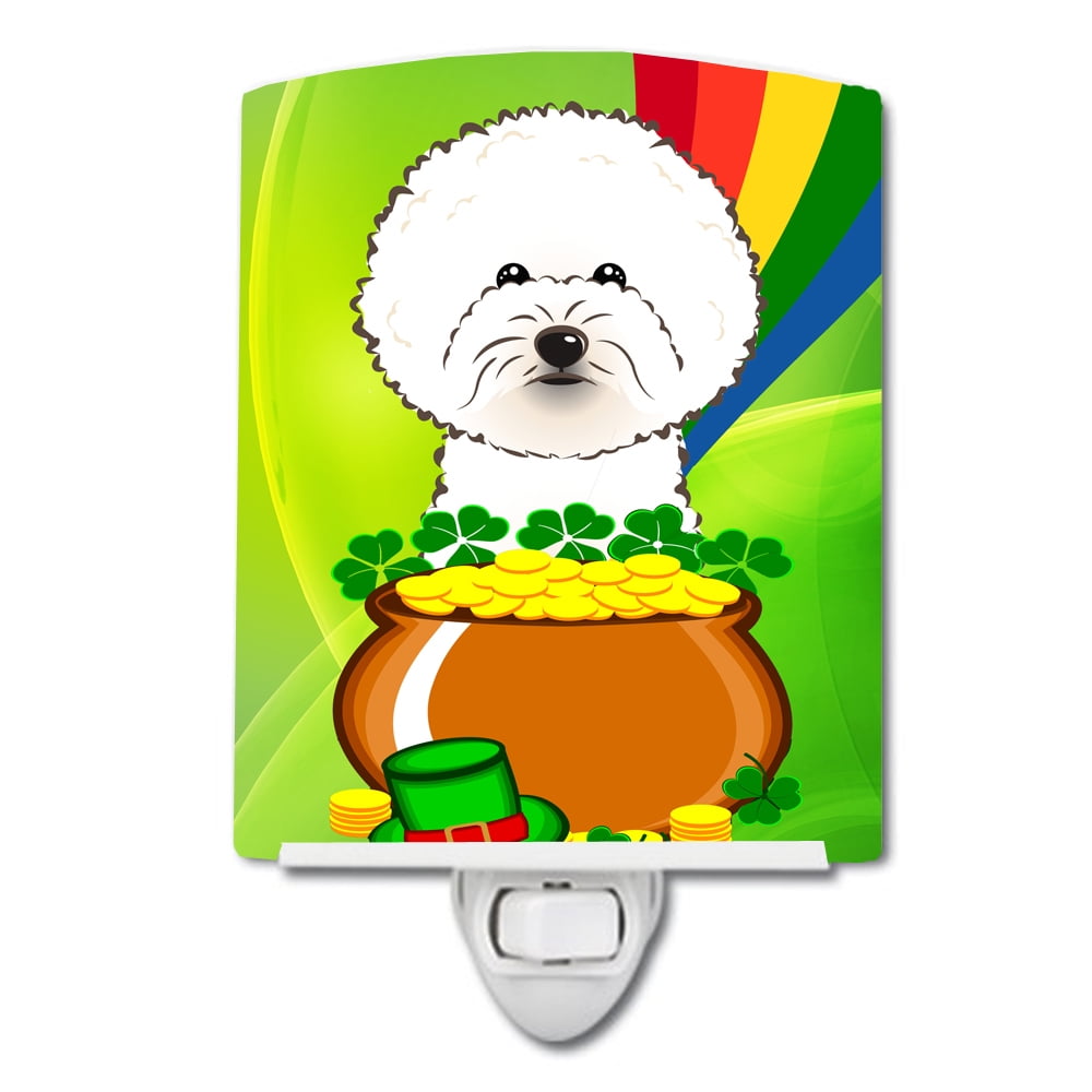 Bichon Frise St. Patricks Day Ceramic Night Light