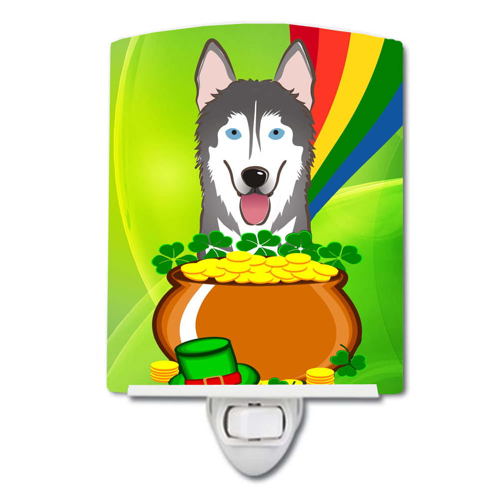BB1962CNL Alaskan Malamute St. Patricks Day Ceramic Night Light