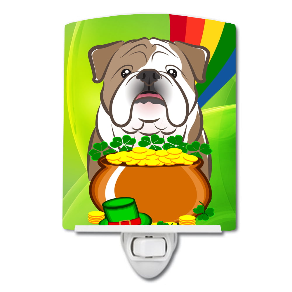 English Bulldog St. Patricks Day Ceramic Night Light