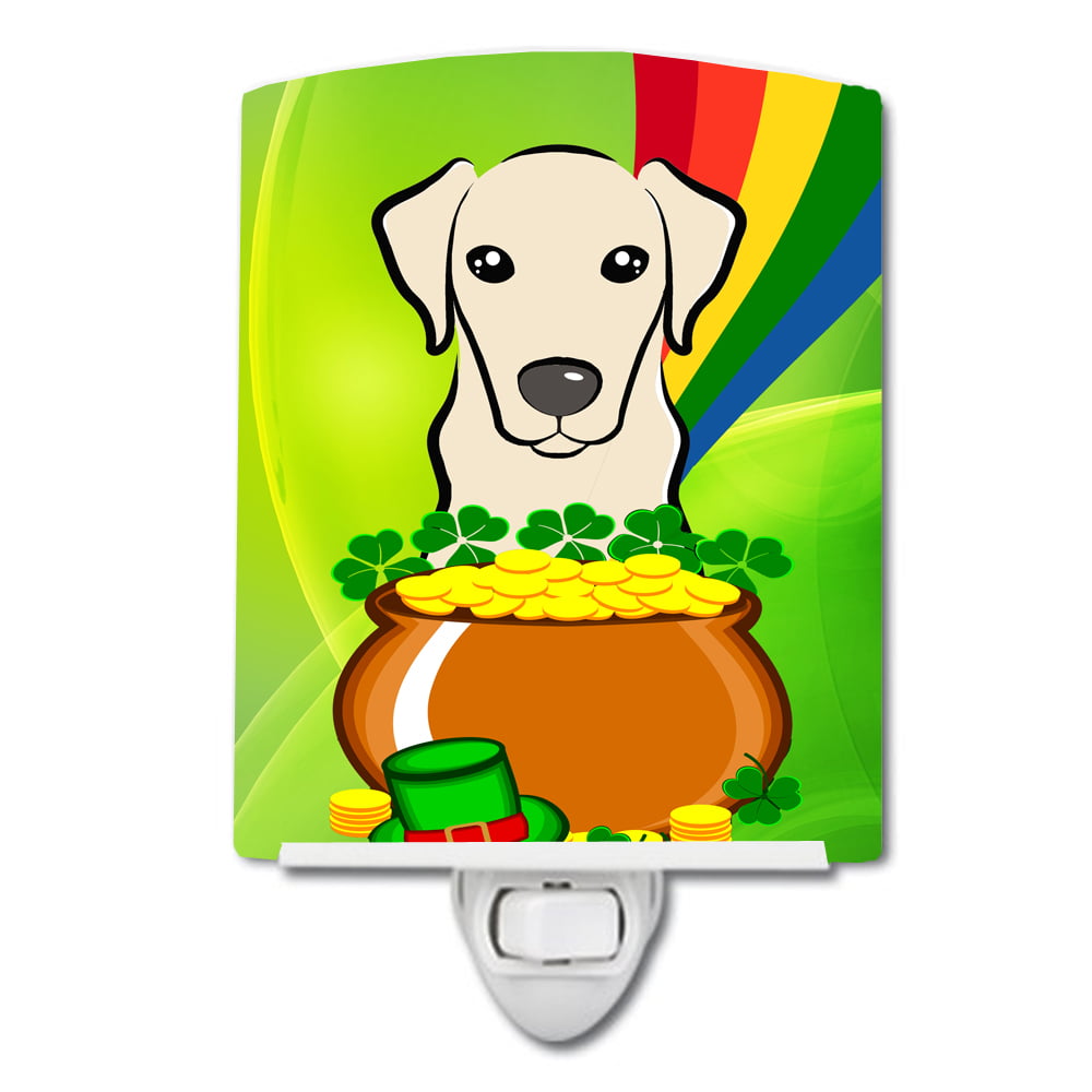 BB1966CNL Yellow Labrador St. Patricks Day Ceramic Night Light