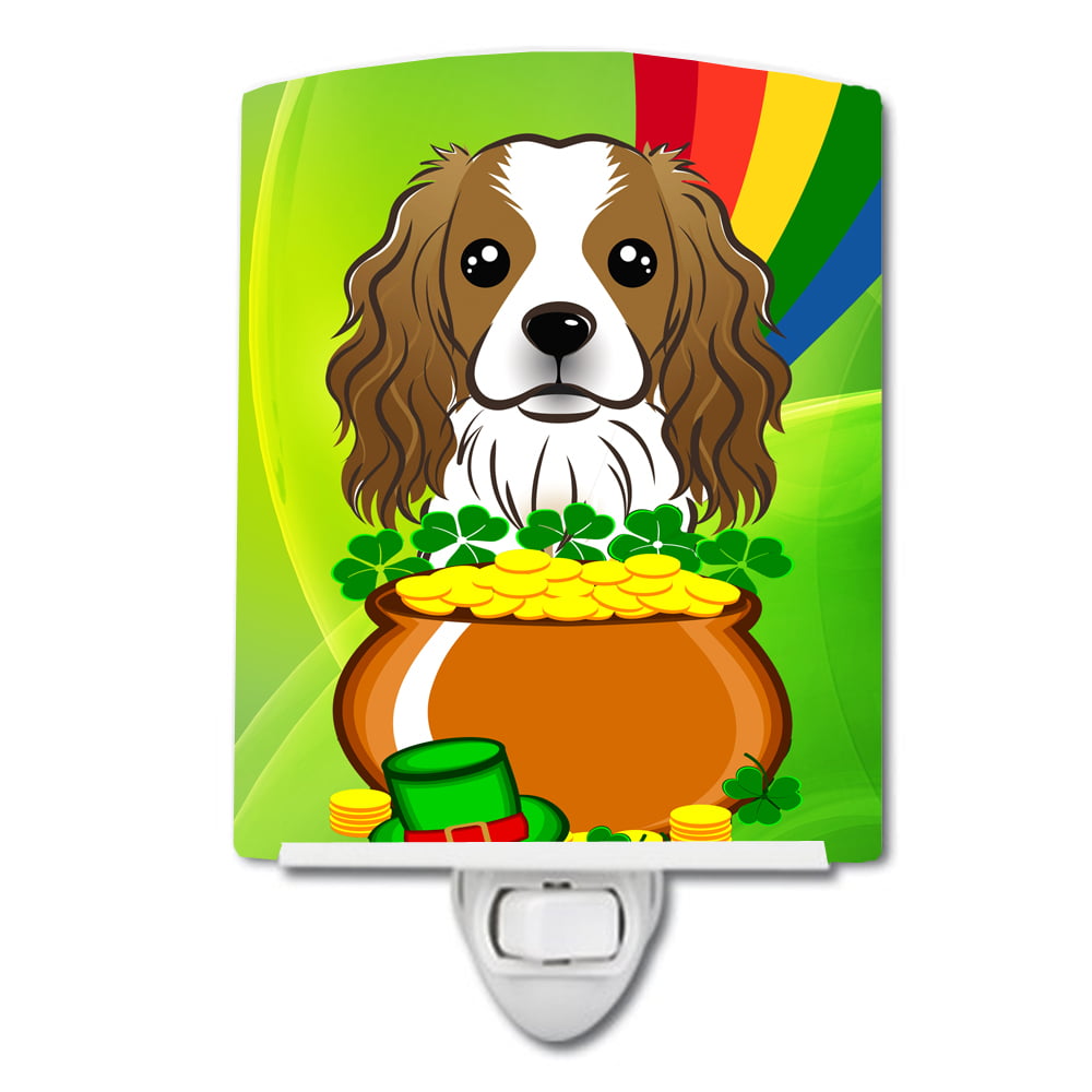 BB1968CNL Cavalier Spaniel St. Patricks Day Ceramic Night Light