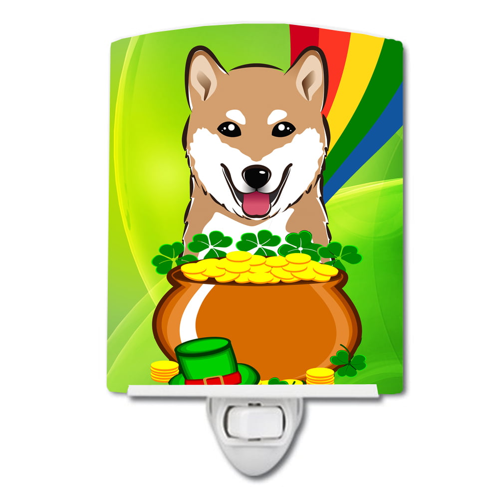Shiba Inu St. Patricks Day Ceramic Night Light