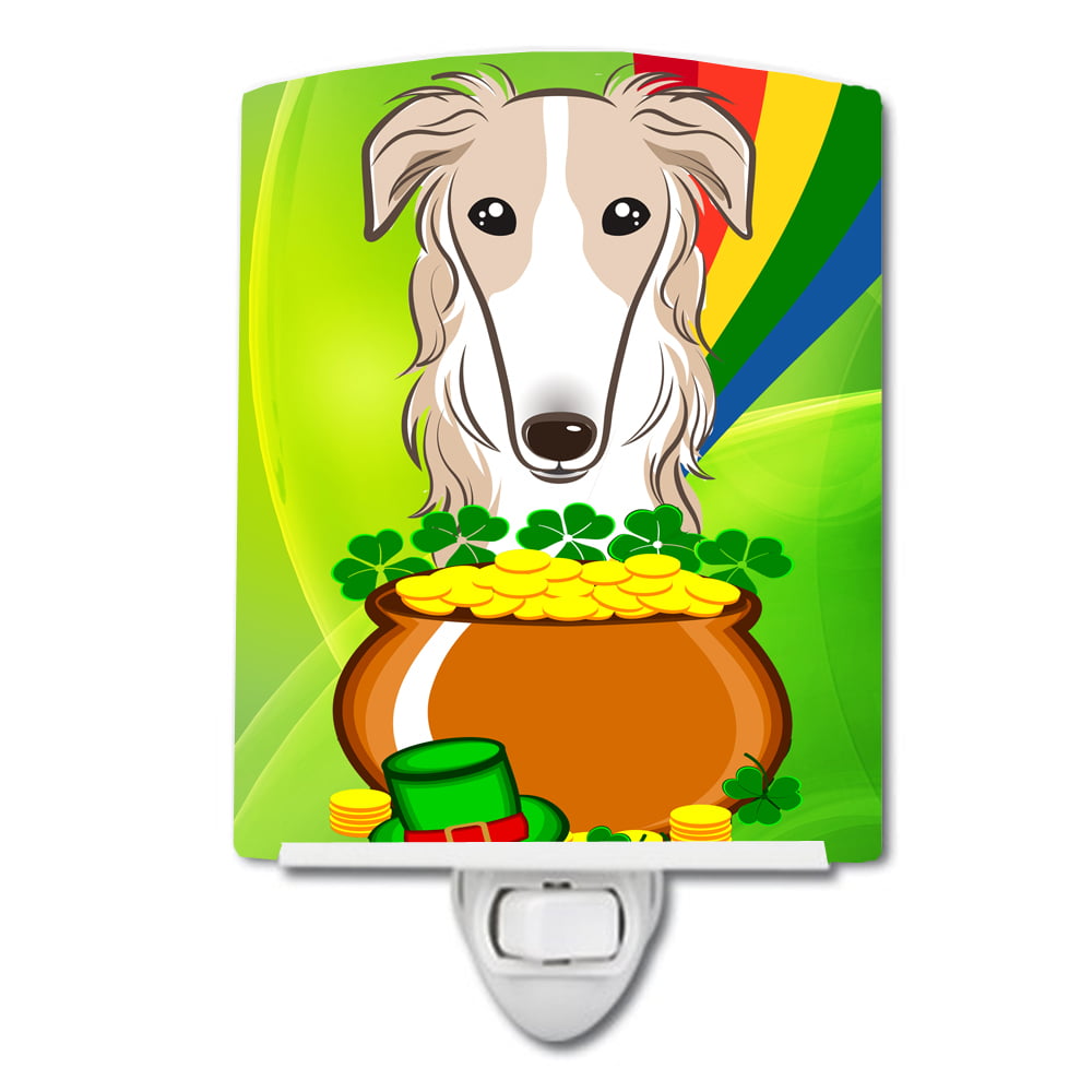 BB1972CNL Borzoi St. Patricks Day Ceramic Night Light