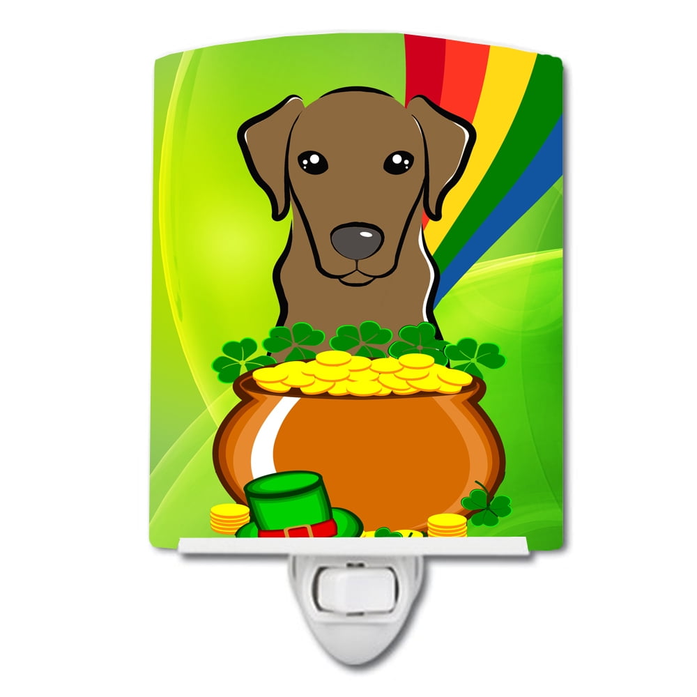 BB1978CNL Chocolate Labrador St. Patricks Day Ceramic Night Light