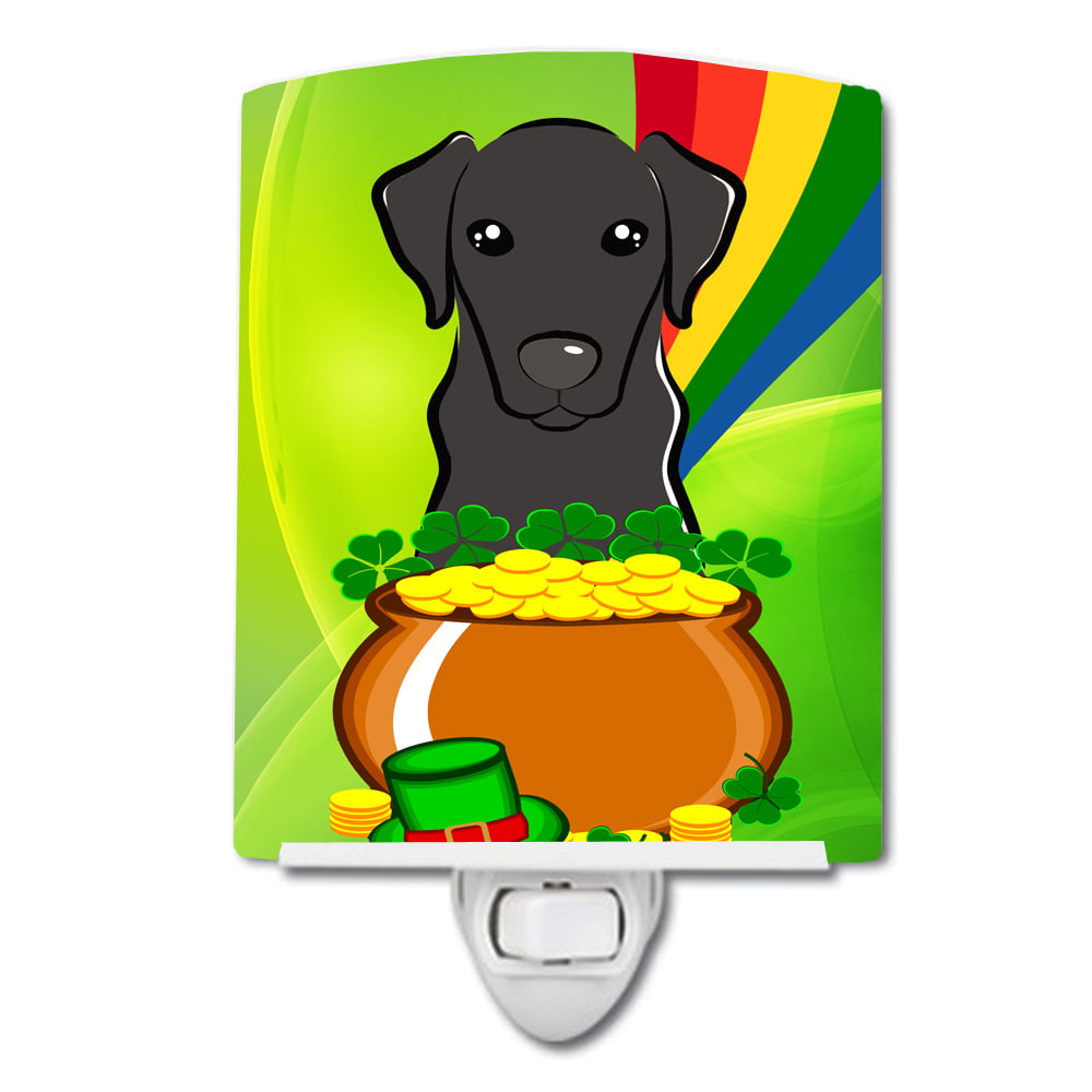 BB1979CNL Black Labrador St. Patricks Day Ceramic Night Light
