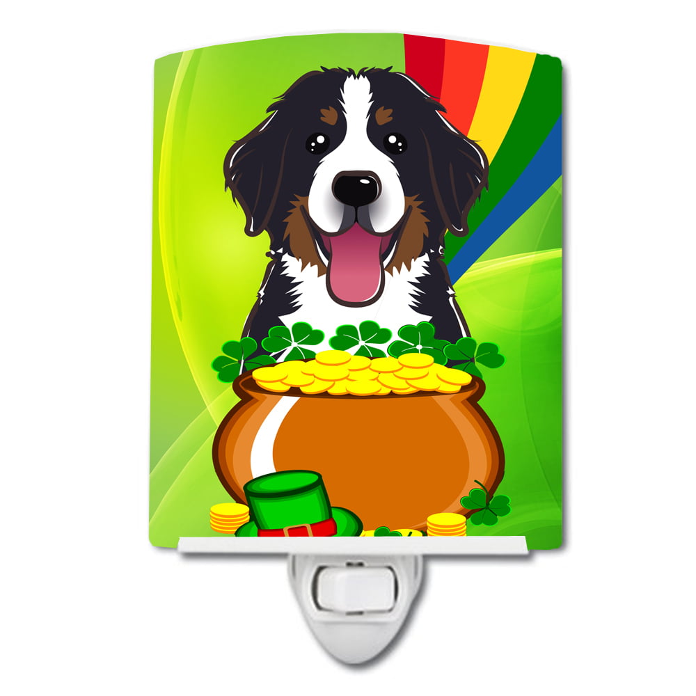 Bernese Mountain Dog St. Patricks Day Ceramic Night Light