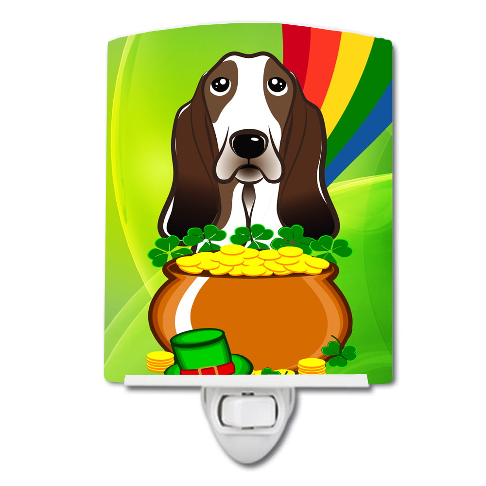 Basset Hound St. Patricks Day Ceramic Night Light