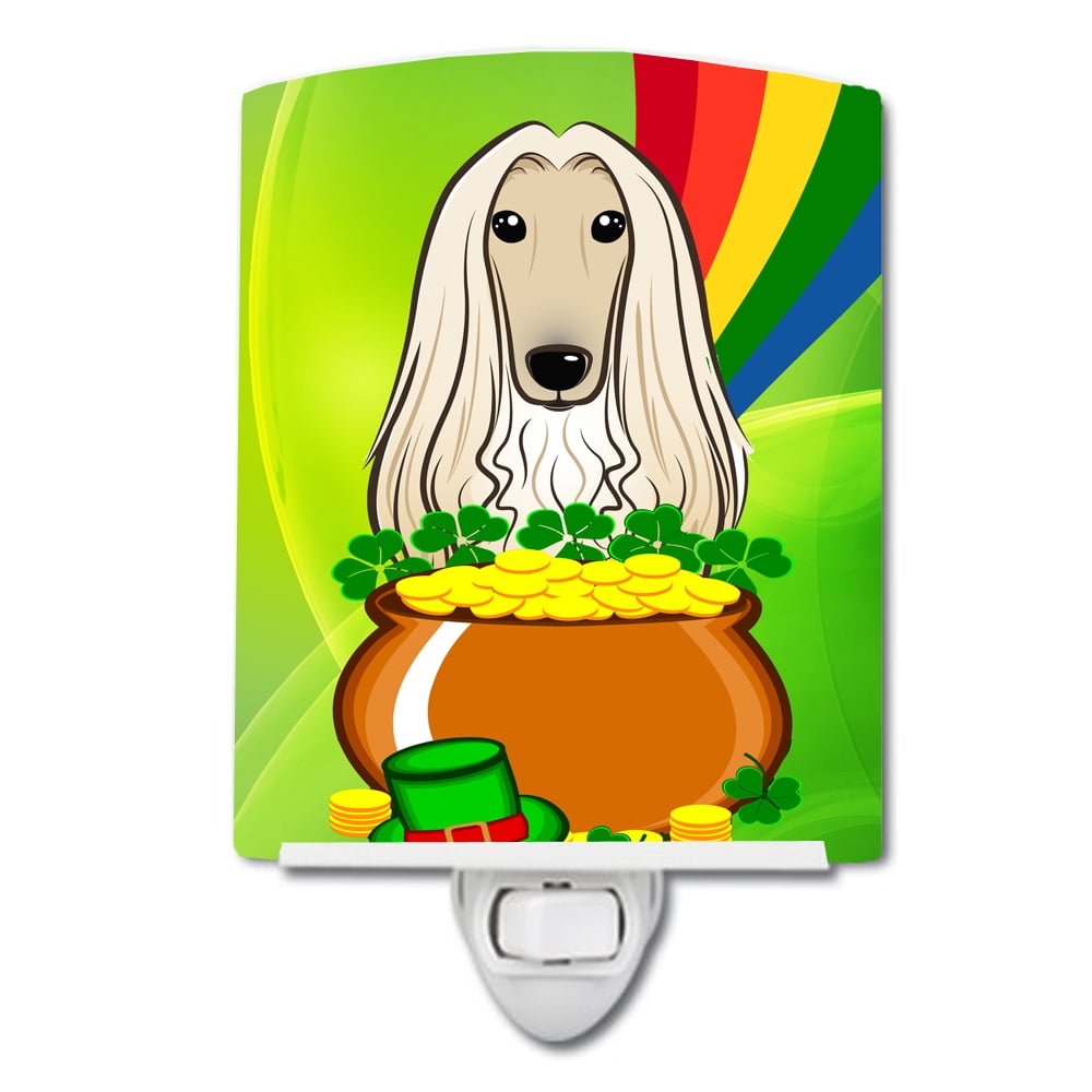 BB1988CNL Afghan Hound St. Patricks Day Ceramic Night Light