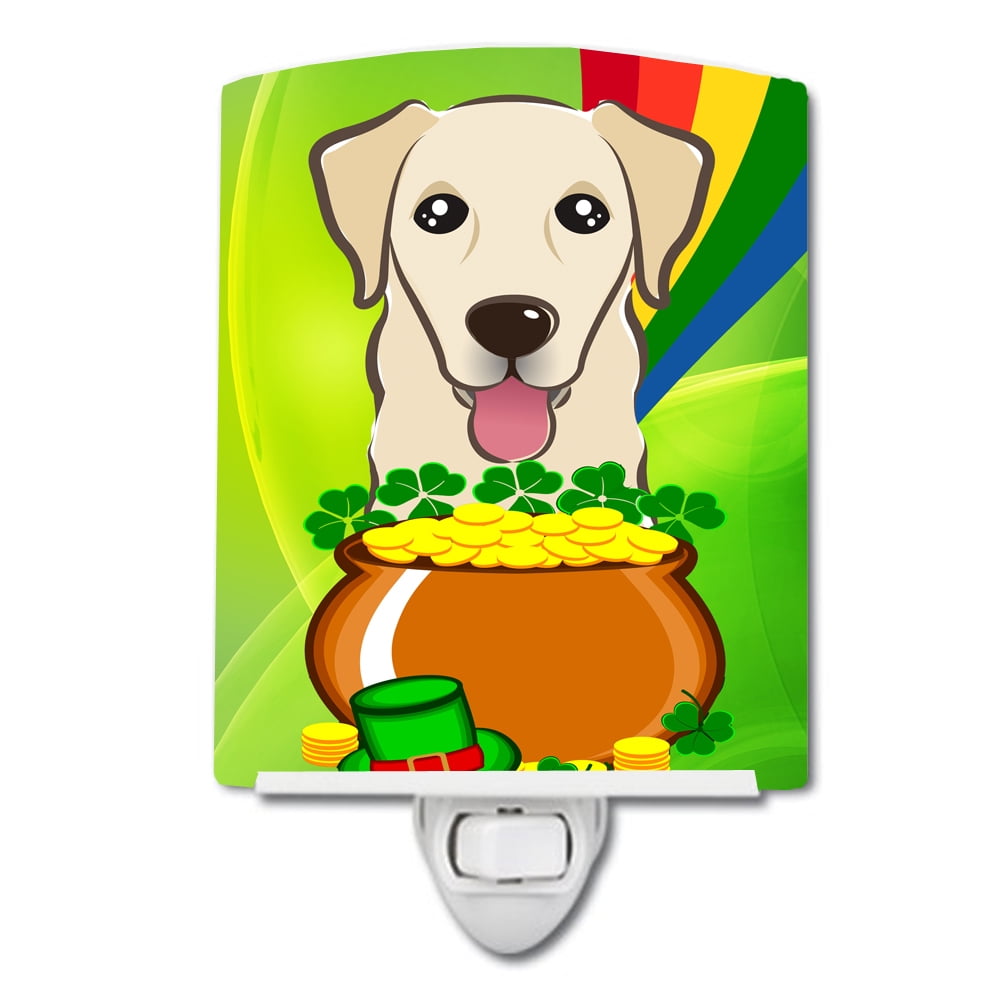 Golden Retriever St. Patricks Day Ceramic Night Light