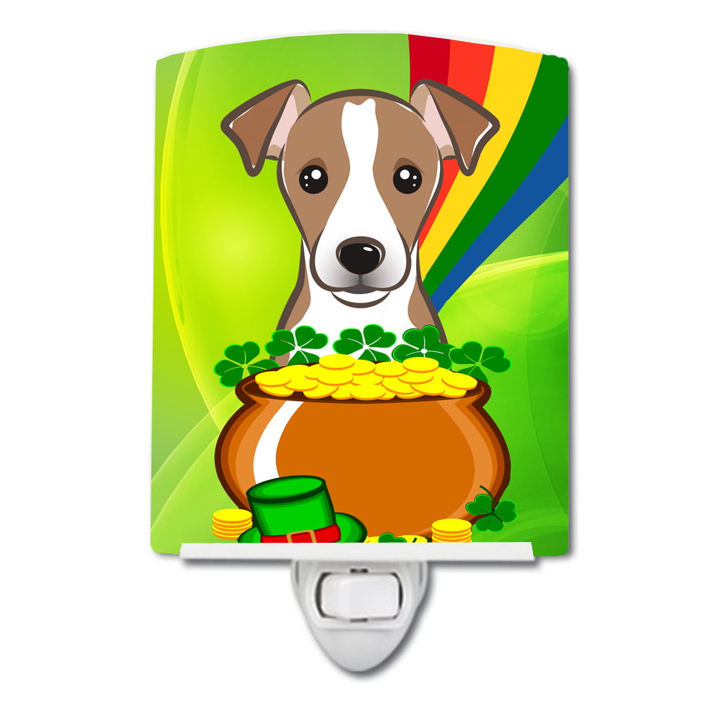Jack Russell Terrier St. Patricks Day Ceramic Night Light