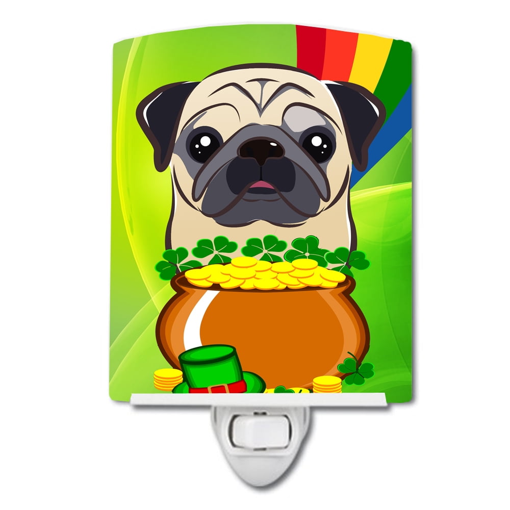 Fawn Pug St. Patricks Day Ceramic Night Light