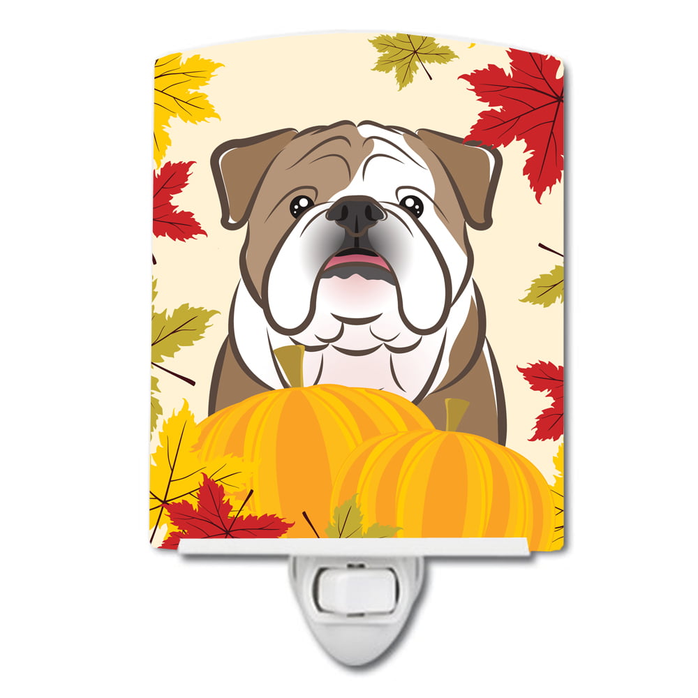 English Bulldog Thanksgiving Ceramic Night Light