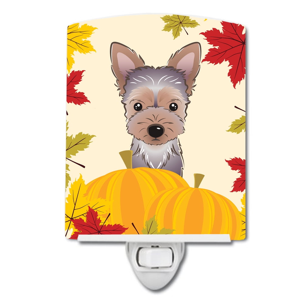 Yorkie Puppy Thanksgiving Ceramic Night Light