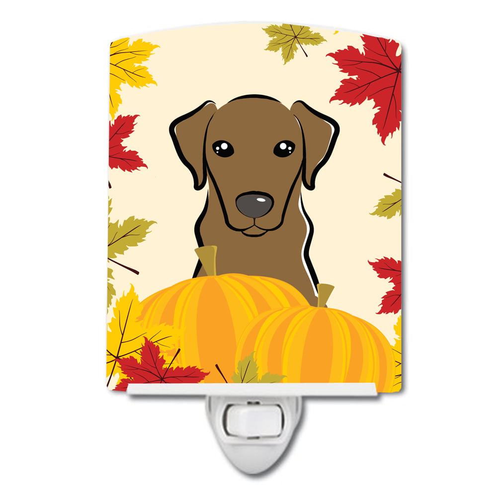 BB2040CNL Chocolate Labrador Thanksgiving Ceramic Night Light