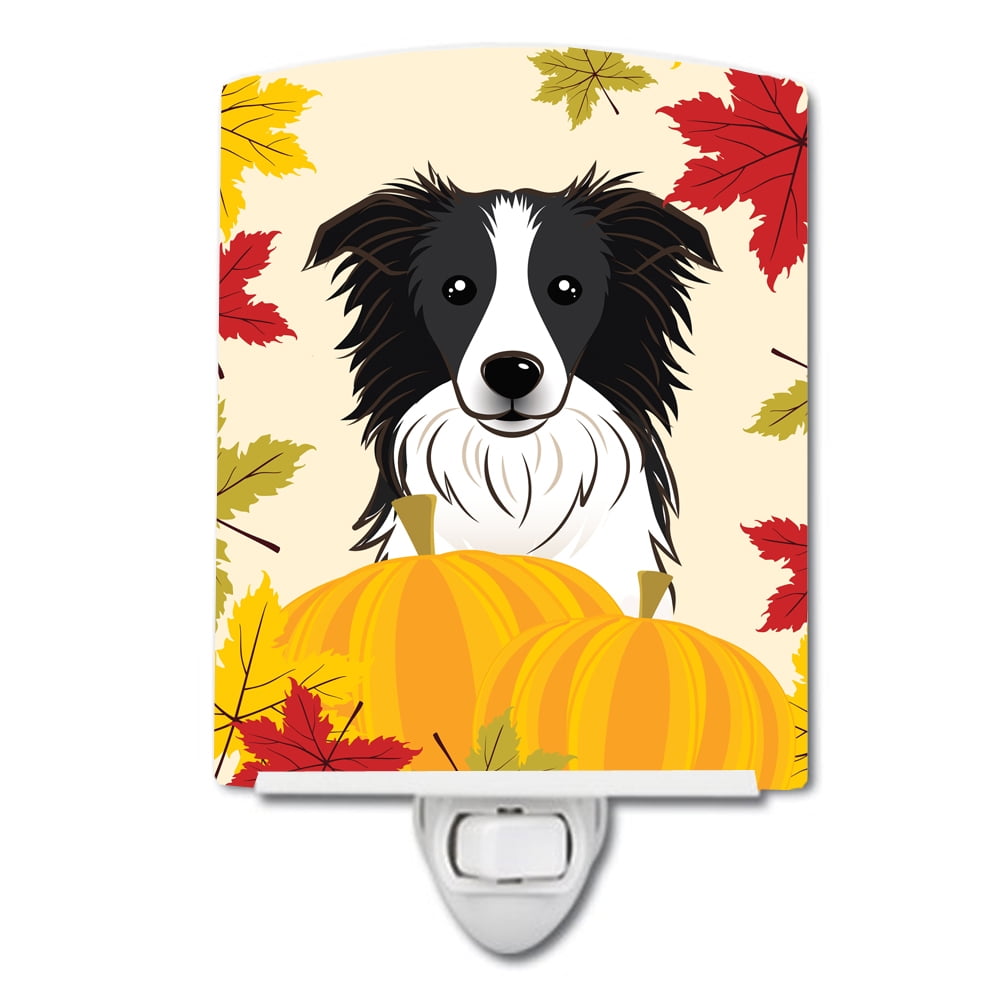 BB2047CNL Border Collie Thanksgiving Ceramic Night Light