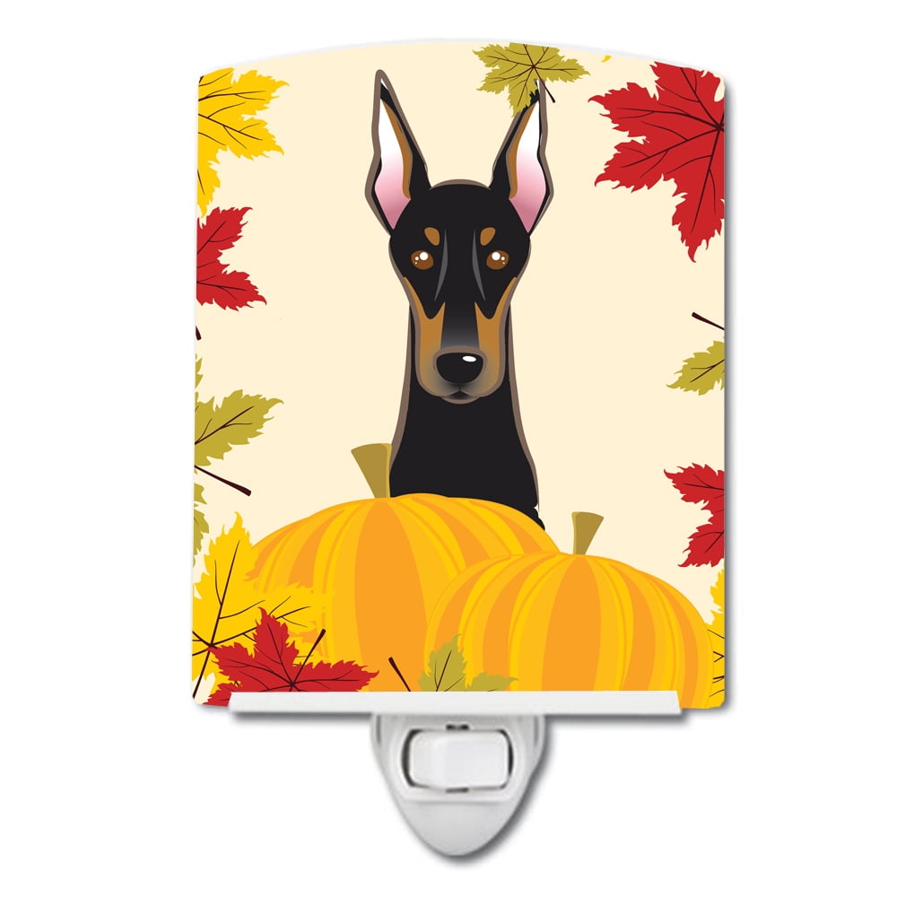 BB2051CNL Doberman Thanksgiving Ceramic Night Light