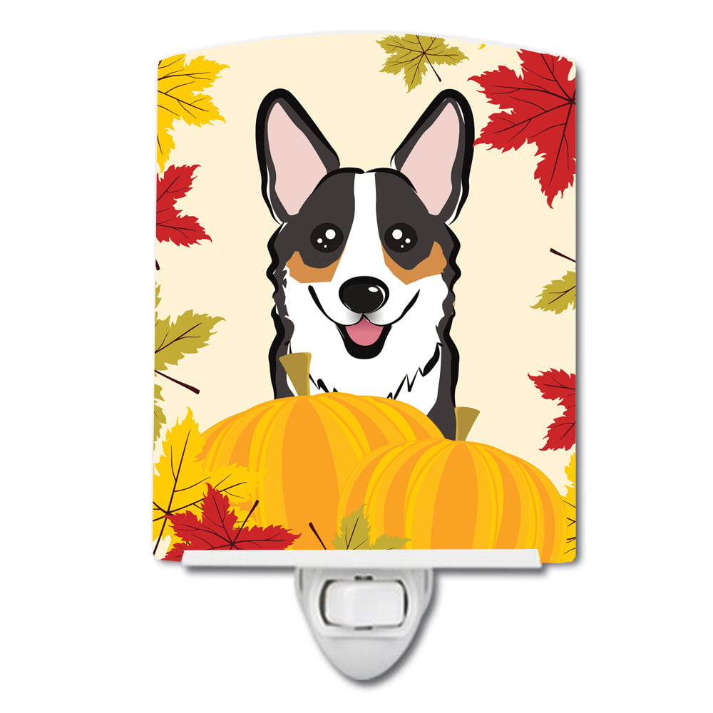 Tricolor Corgi Thanksgiving Ceramic Night Light