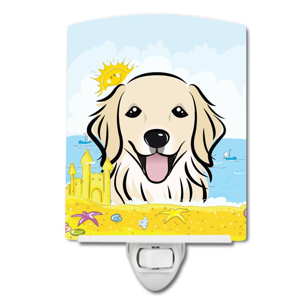 Golden Retriever Summer Beach Ceramic Night Light