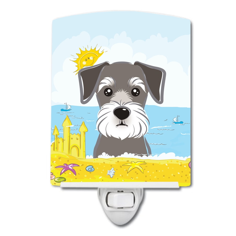 BB2074CNL Schnauzer Summer Beach Ceramic Night Light