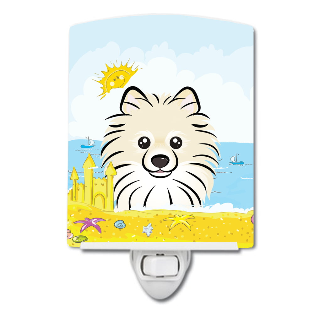 BB2075CNL Pomeranian Summer Beach Ceramic Night Light