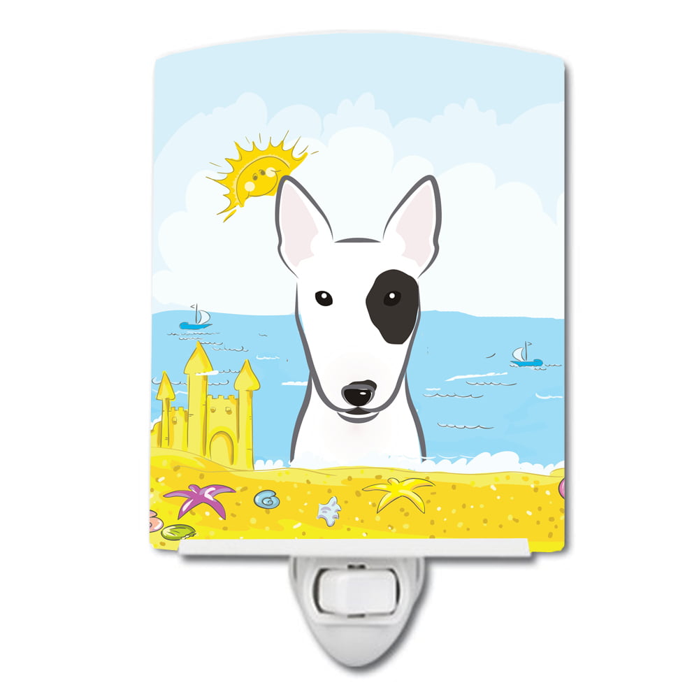 Bull Terrier Summer Beach Ceramic Night Light