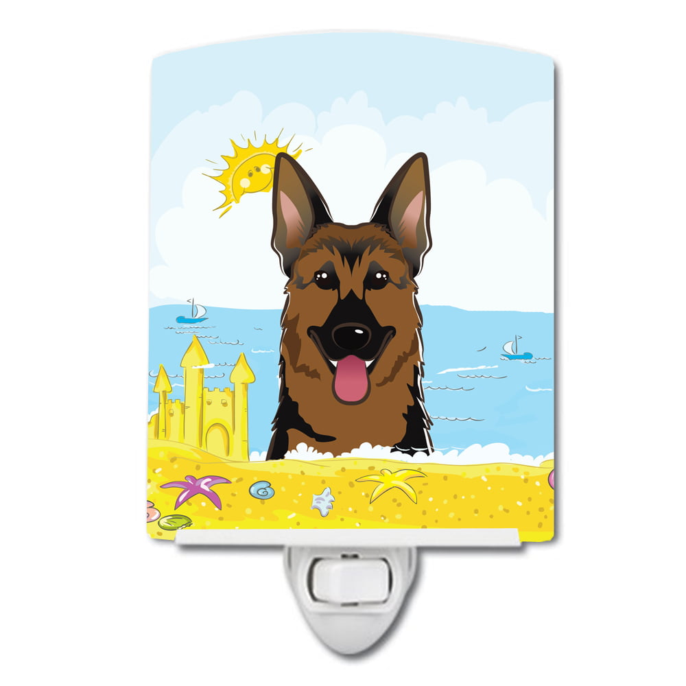 BB2079CNL German Shepherd Summer Beach Ceramic Night Light