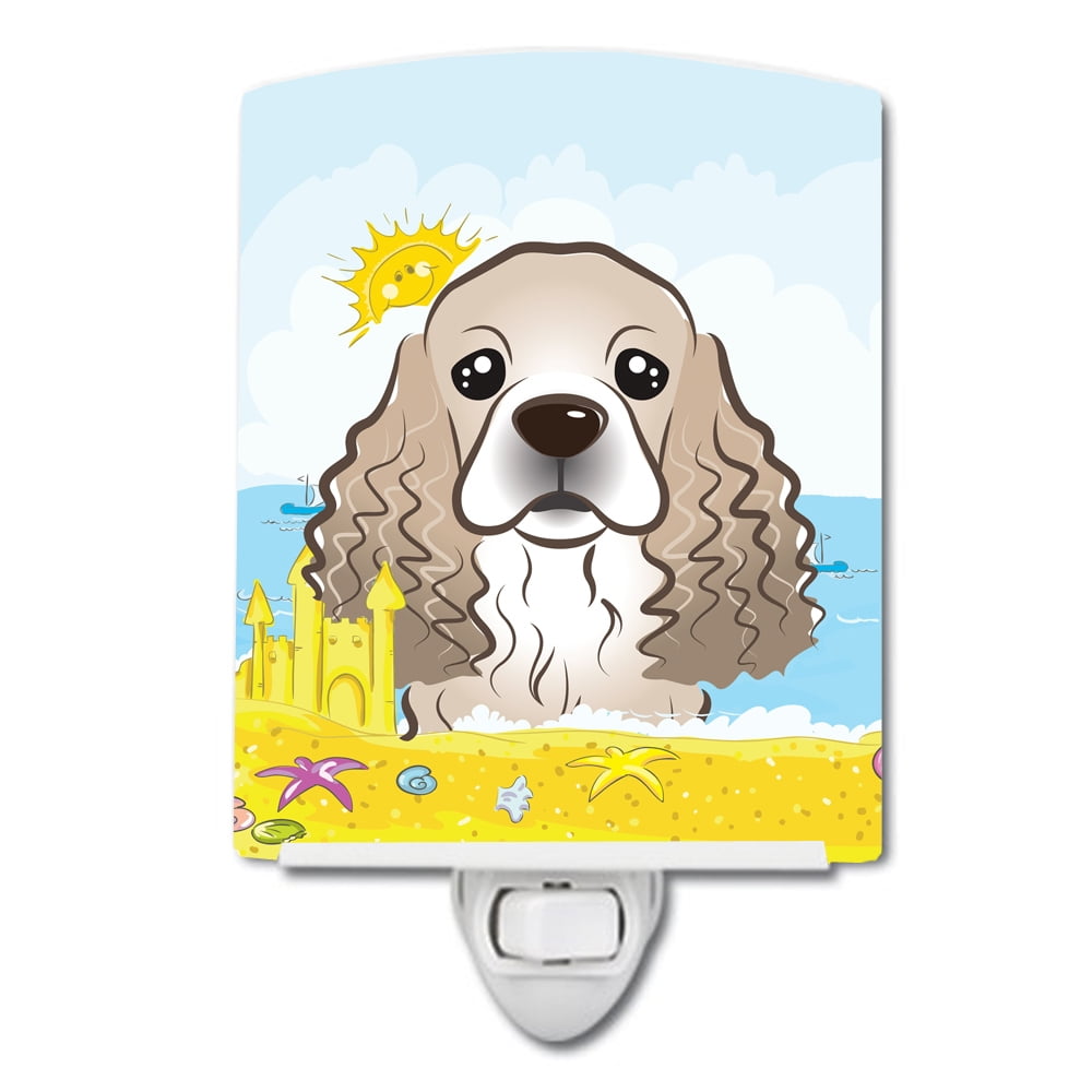 BB2084CNL Cocker Spaniel Summer Beach Ceramic Night Light