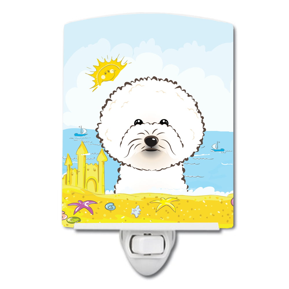 BB2085CNL Bichon Frise Summer Beach Ceramic Night Light