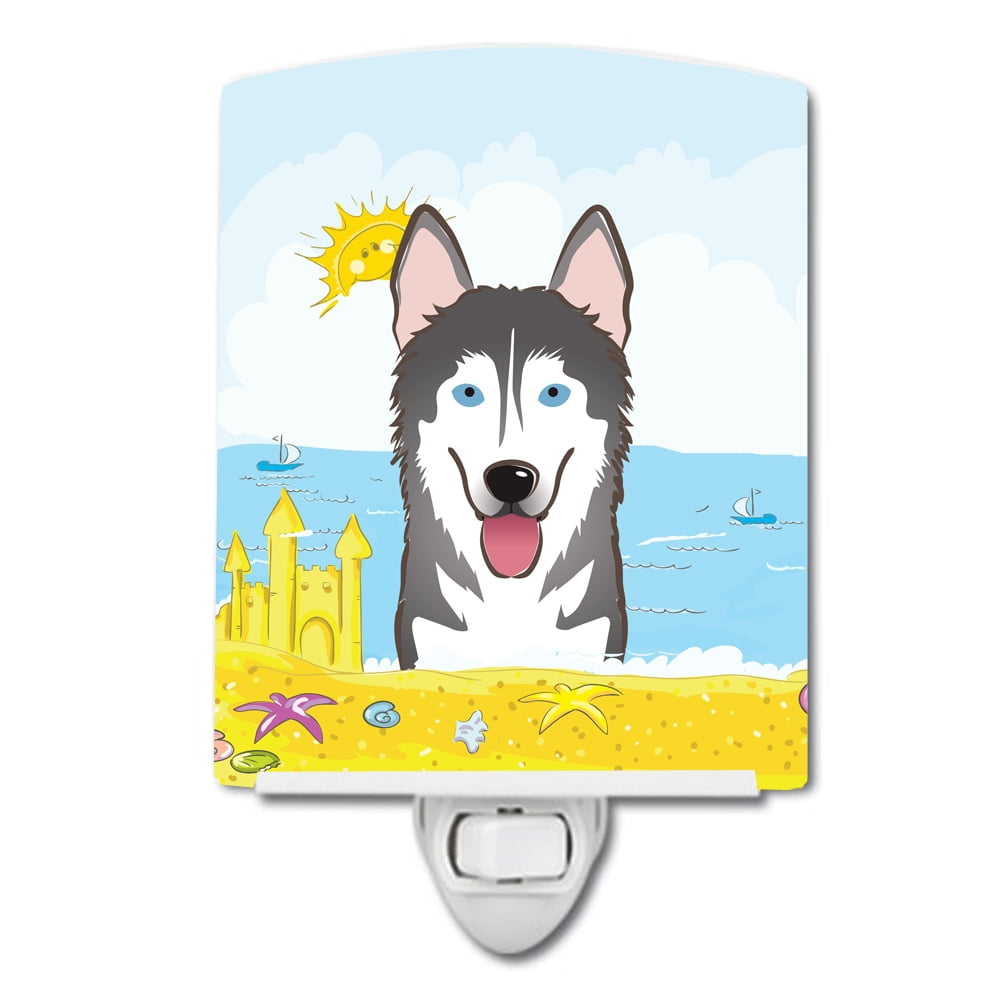 Alaskan Malamute Summer Beach Ceramic Night Light