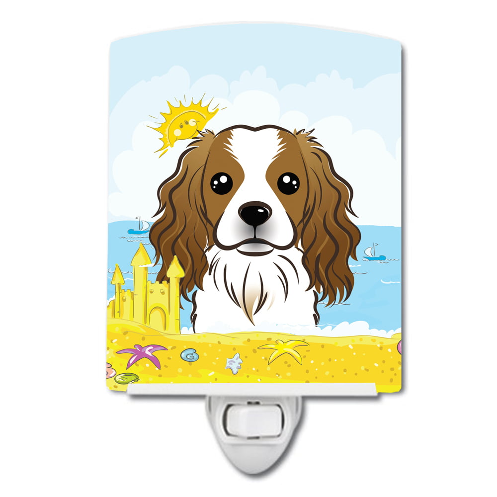 BB2092CNL Cavalier Spaniel Summer Beach Ceramic Night Light
