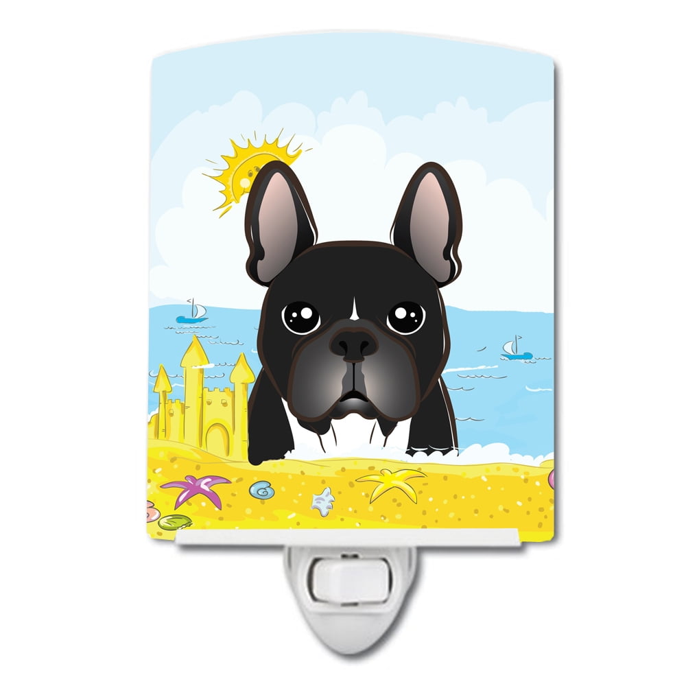 French Bulldog Summer Beach Ceramic Night Light
