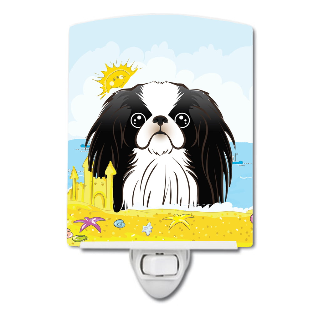 Japanese Chin Summer Beach Ceramic Night Light