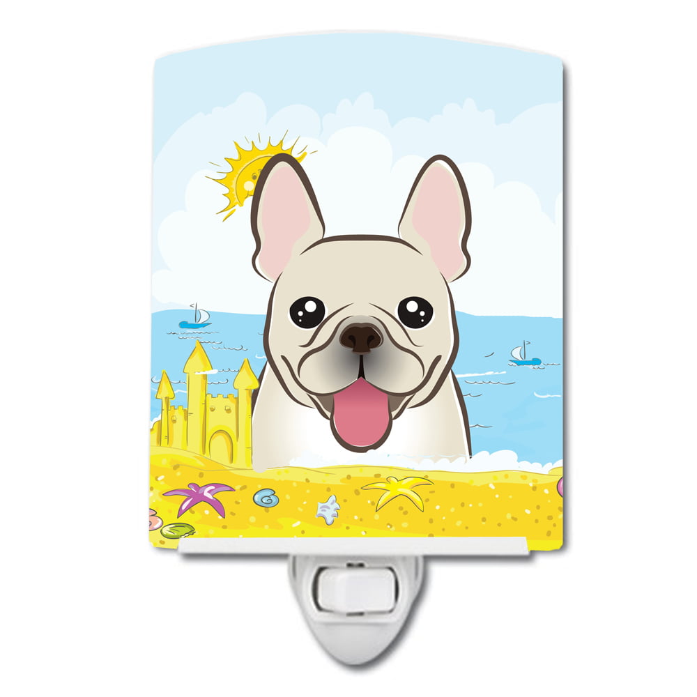 French Bulldog Summer Beach Ceramic Night Light