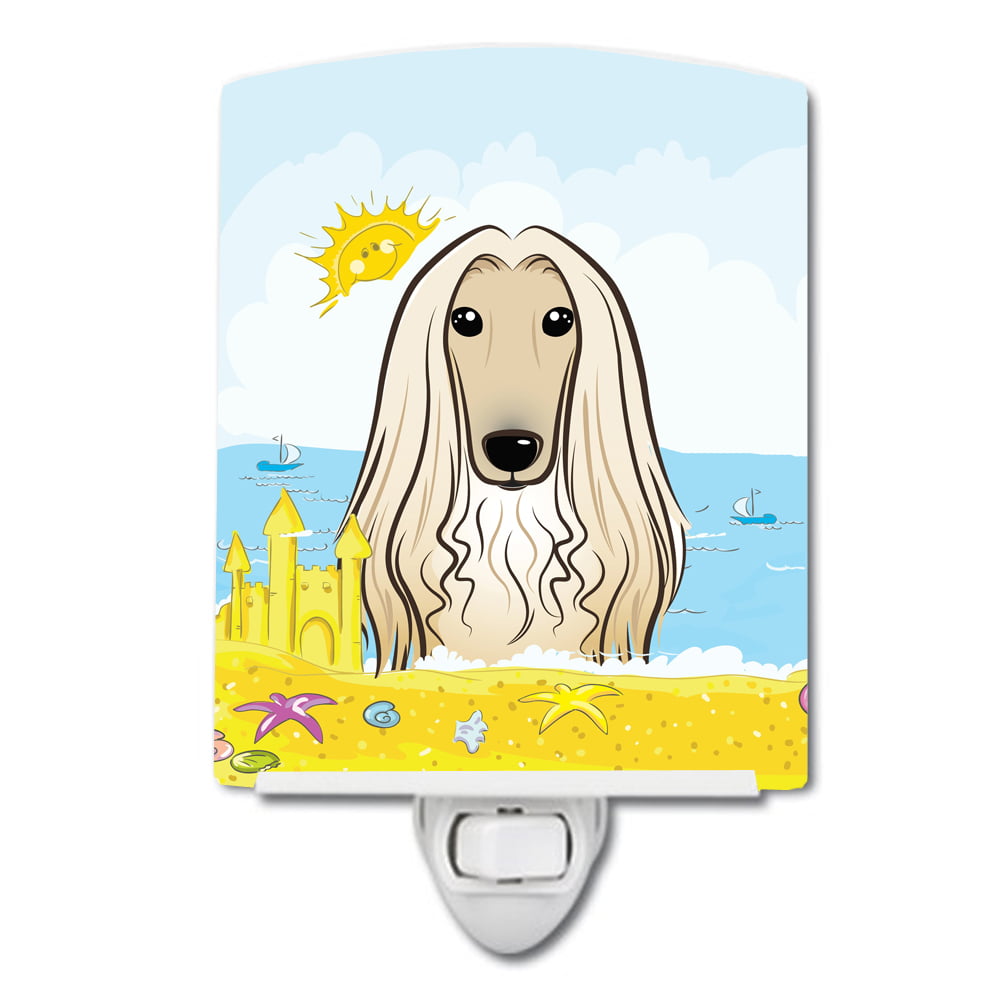 BB2112CNL Afghan Hound Summer Beach Ceramic Night Light