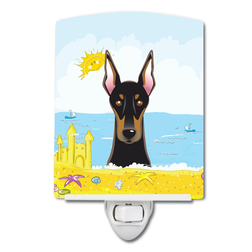 BB2113CNL Doberman Summer Beach Ceramic Night Light
