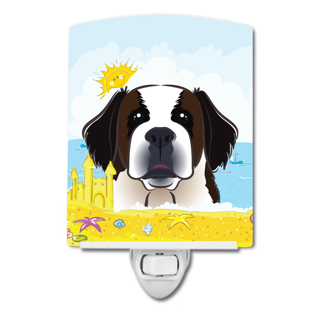 Saint Bernard Summer Beach Ceramic Night Light