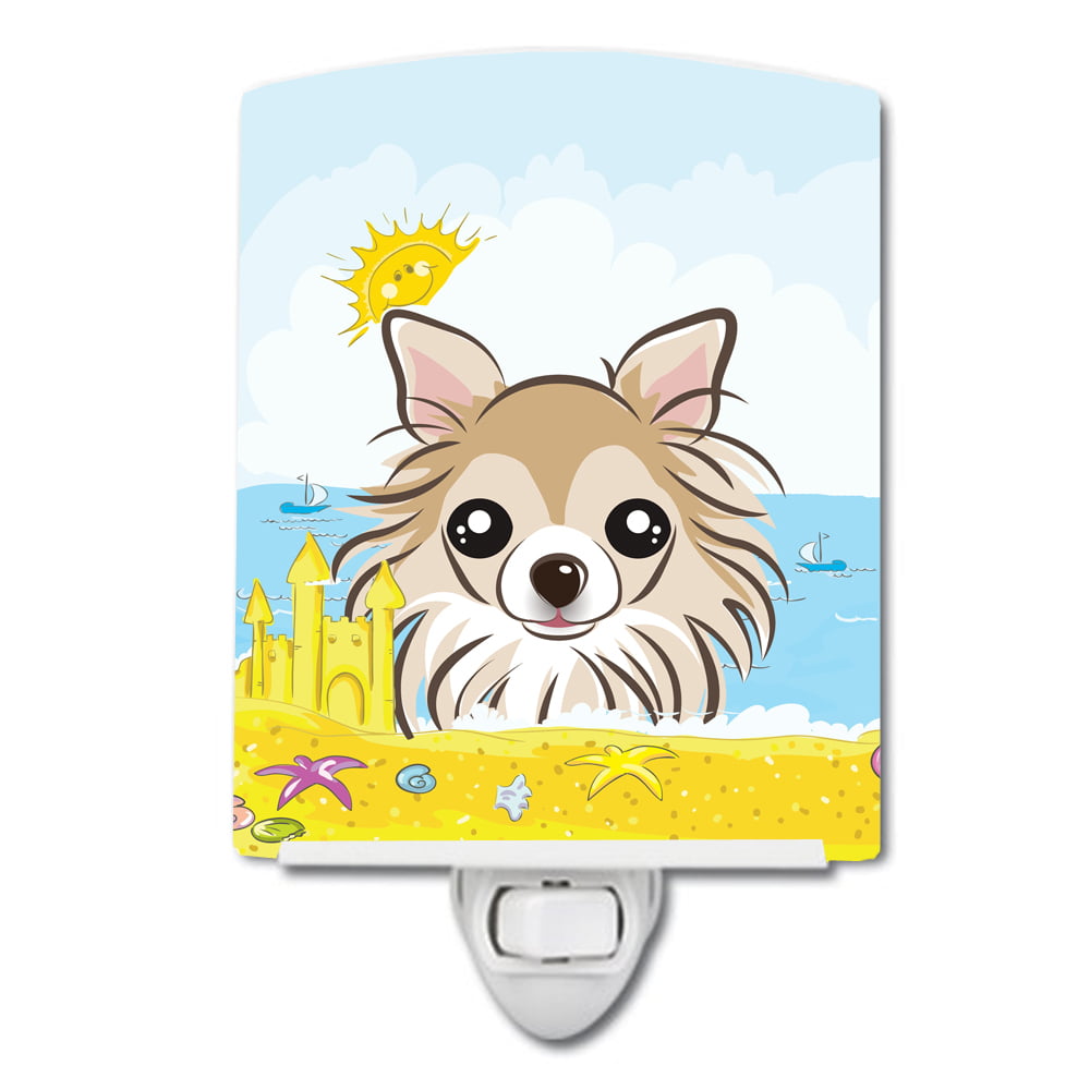 Chihuahua Summer Beach Ceramic Night Light