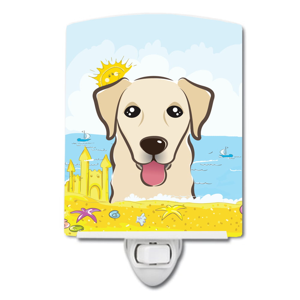 Golden Retriever Summer Beach Ceramic Night Light
