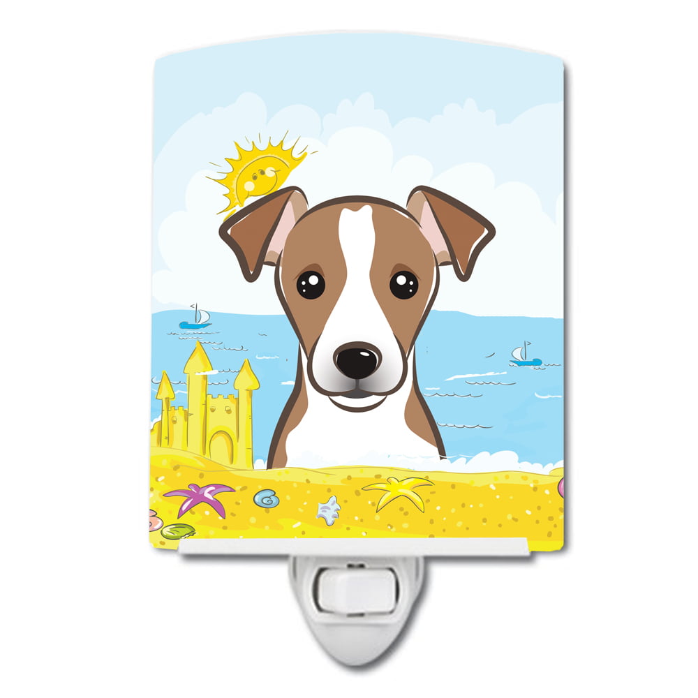BB2128CNL Jack Russell Terrier Summer Beach Ceramic Night Light