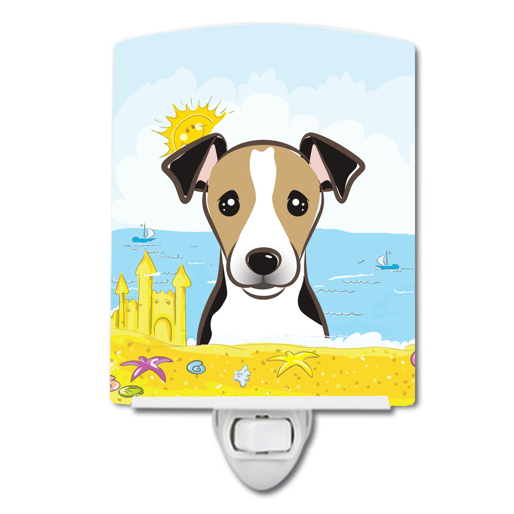 Jack Russell Terrier Summer Beach Ceramic Night Light