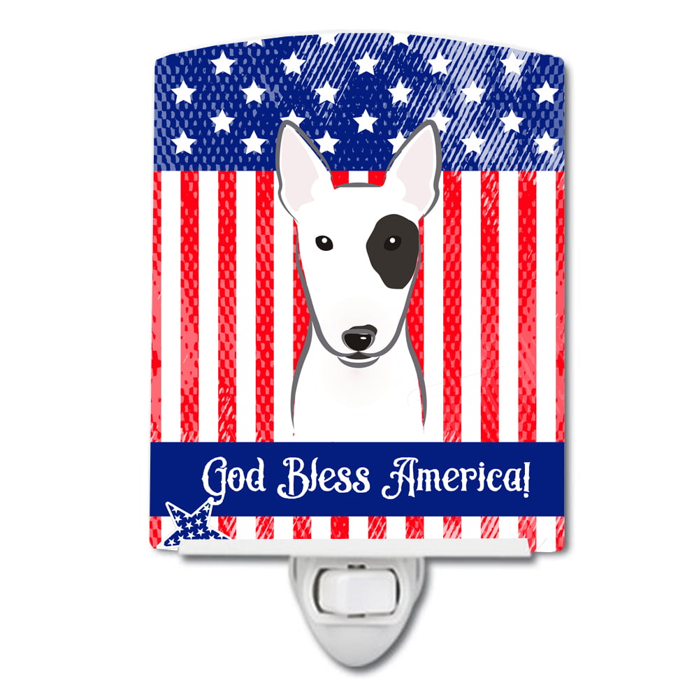 American Flag & Bull Terrier Ceramic Night Light