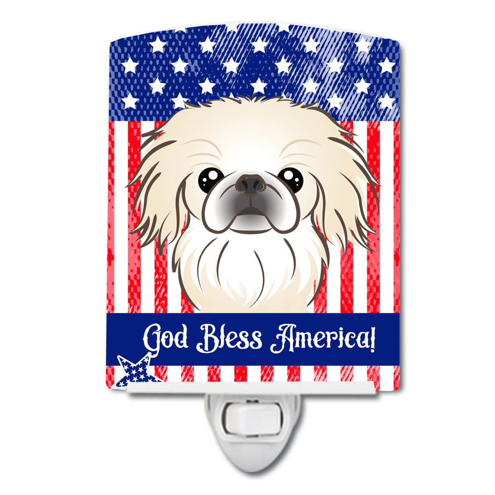 BB2151CNL American Flag & Pekingese Ceramic Night Light