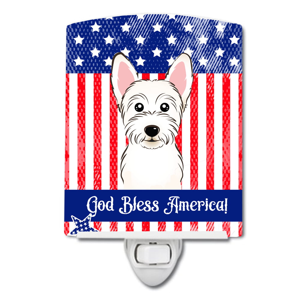 American Flag & Westie Ceramic Night Light