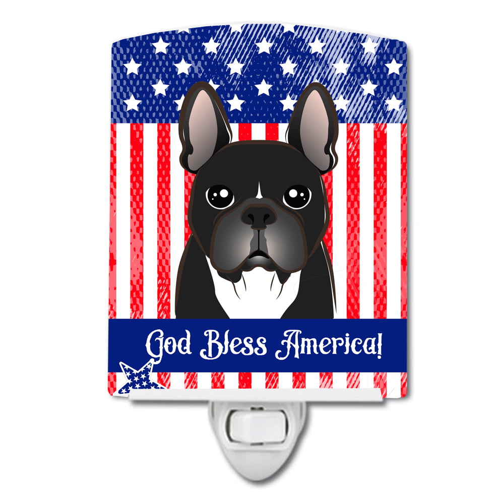 American Flag & French Bulldog Ceramic Night Light
