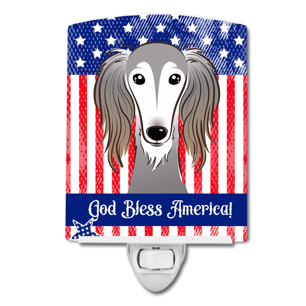 BB2159CNL American Flag & Saluki Ceramic Night Light
