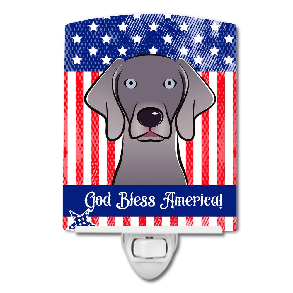 American Flag & Weimaraner Ceramic Night Light